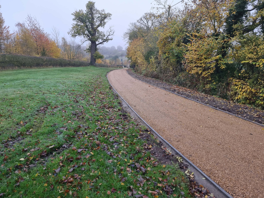 This is a large driveway which has just had a tar and chip driveway installed on by Worlingworth Driveway Solutions